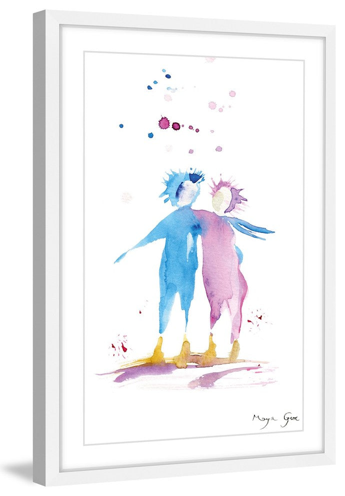 Marmont Hill, "Couple Hug" by Maya Gur Framed Painting Print, 30x45
