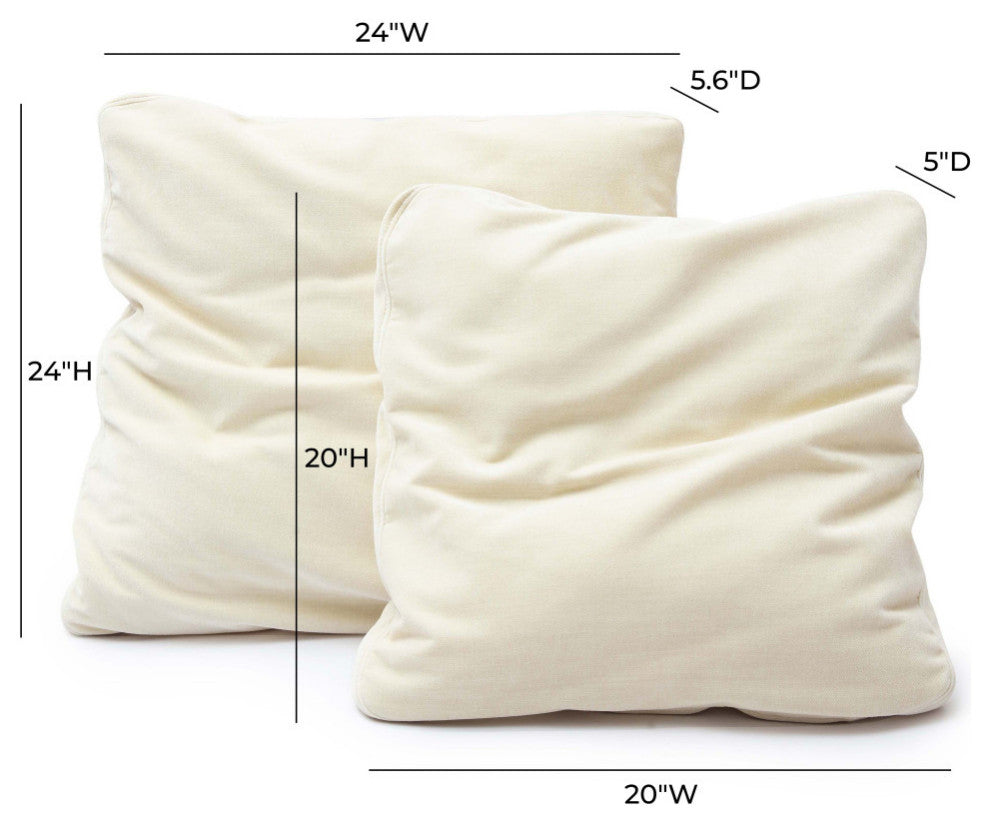 Tipsy Rose Floppy Pillow, Cream, 20x20"