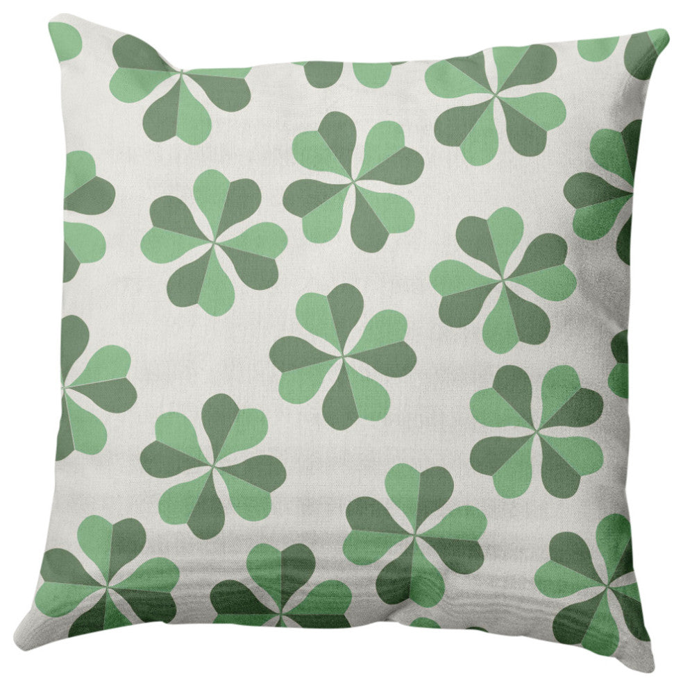 Lucky Patch St. Patrick's Day Indoor/Outdoor Pillow, Laurel Tree Green, 20x20"