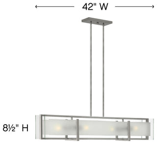 Hinkley Latitude Medium Four Light Linear, Brushed Nickel