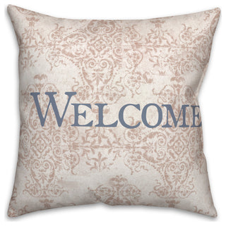 Welcome Peach Pattern Pillow 18x18 Spun Poly Pillow