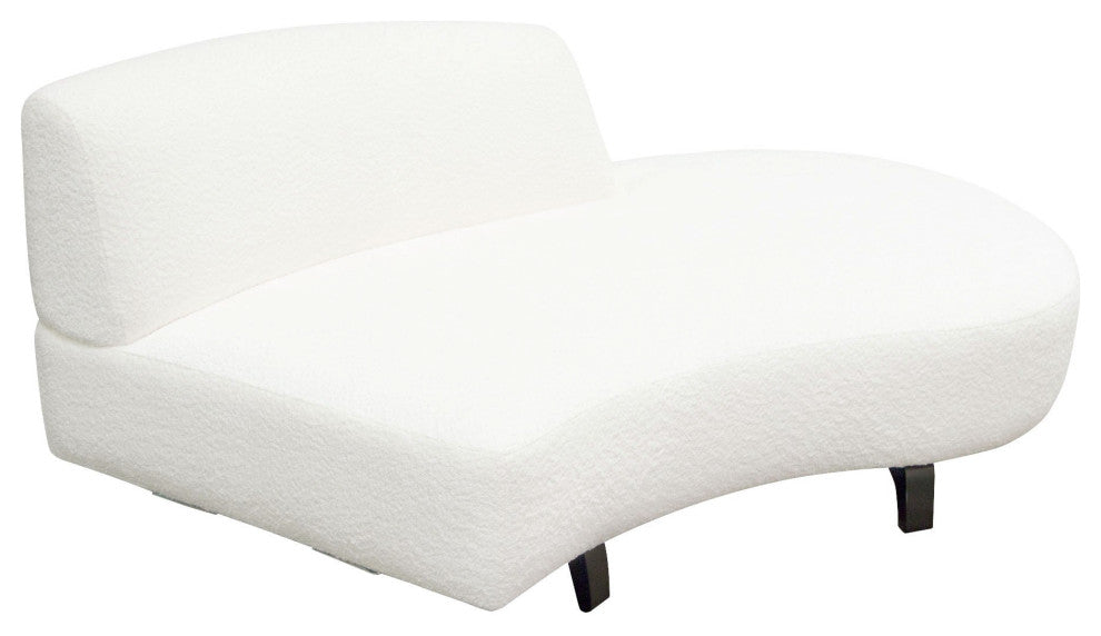 Vesper Curved Armless Right Chaise, White