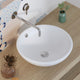 White Ceramic Circular Bathroom Vessel Bathroom Above Counter Sink With Overflow