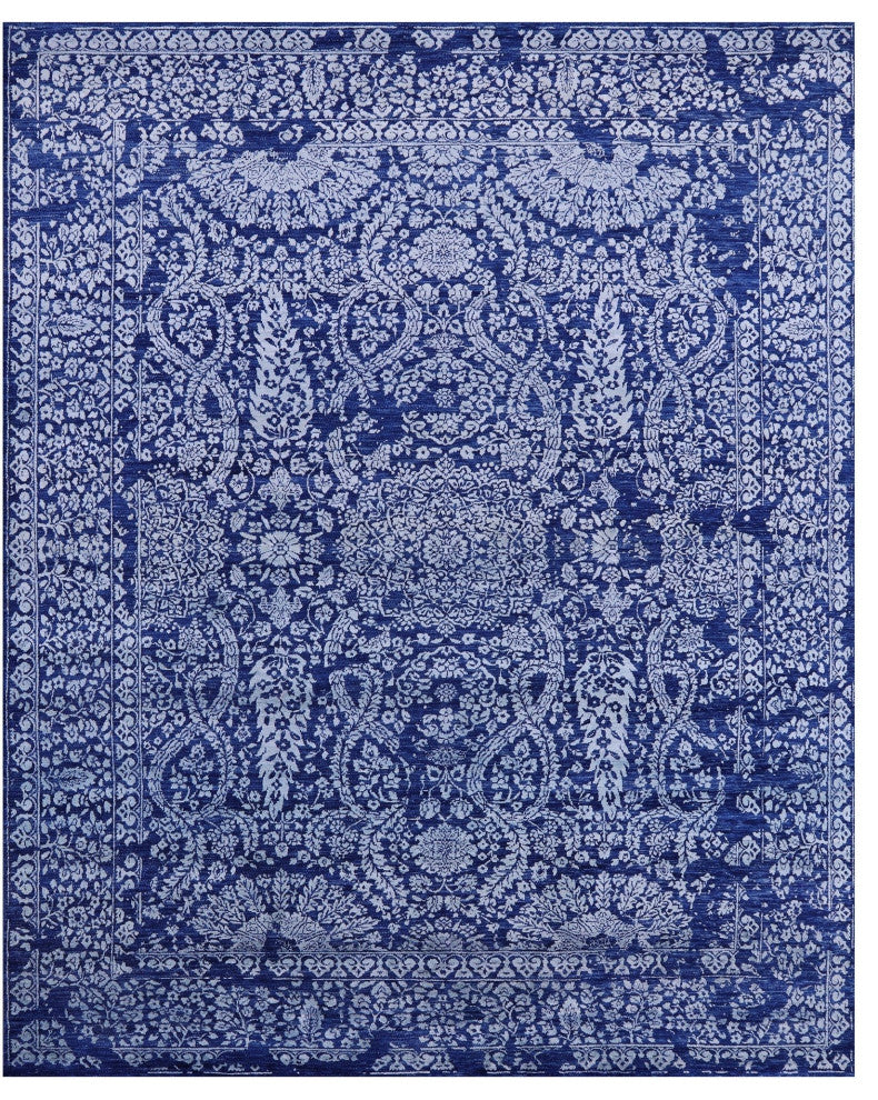 8' 0" X 10' 0" Persian Wool and Silk Hand Knotted Rug Q8692
