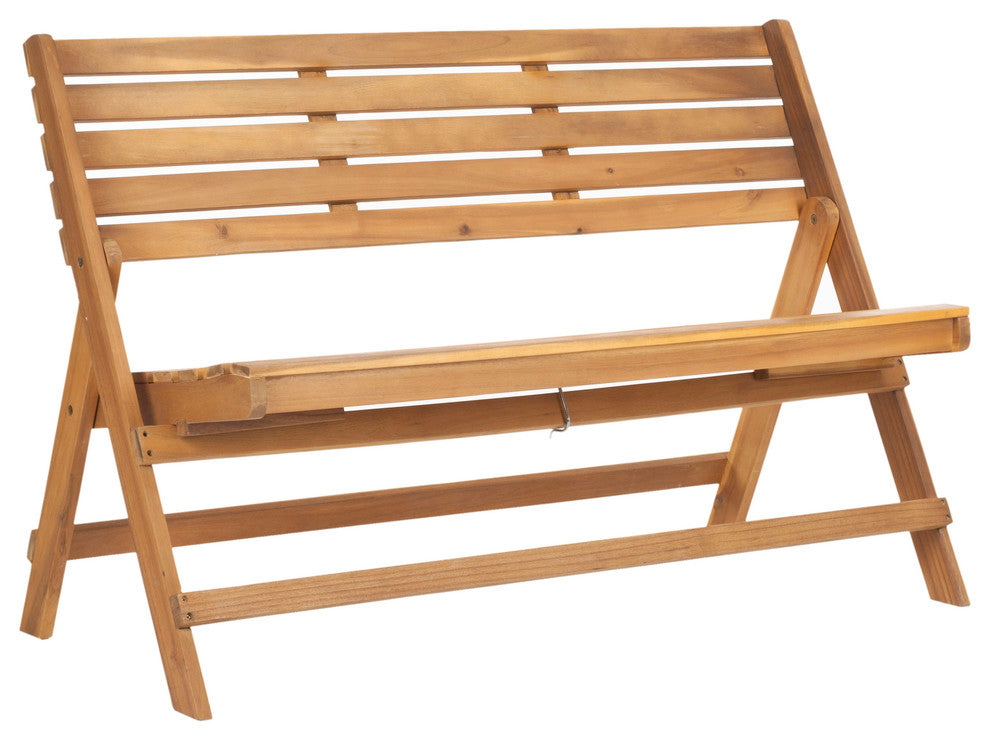 Safavieh Luca Folding Bench, Natural Brown