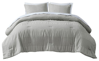 Madison Park Essentials Nimbus Casual Compelete Comforter and Sheet Set, Gray