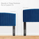 Headboard, Full Queen Size, Velvet, Blue Navy, Modern Contemporary, Bedroom