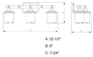 Vaxcel Halifax 3-Light Vanity, Aged Walnut