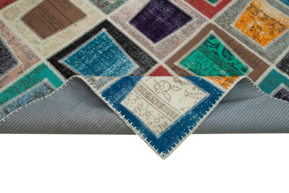Rug N Carpet - Handmade Oriental 7' 10" x 10' 6" Boho Patchwork Area Rug
