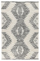 Classic Home Belmont Kilim Shag Ivory/Black 5x8 Rug