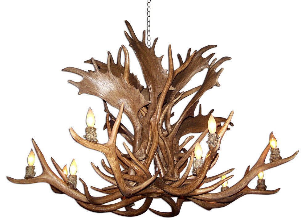 Reproduction Antler Fallow, Elk Chandelier Light, RL-21