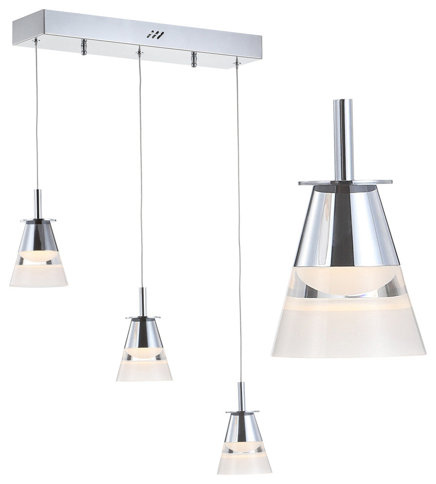 Alain 1-Light Adjustable Metal Integrated LED Pendant, 19.5"