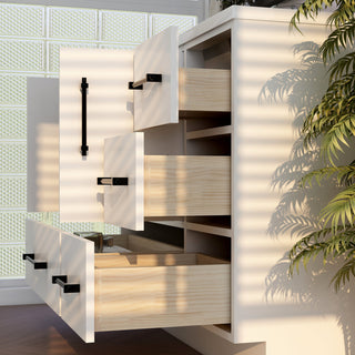 Victoria 42" Solid Wood Bath Vanity Right Side Drawers, Glossy White