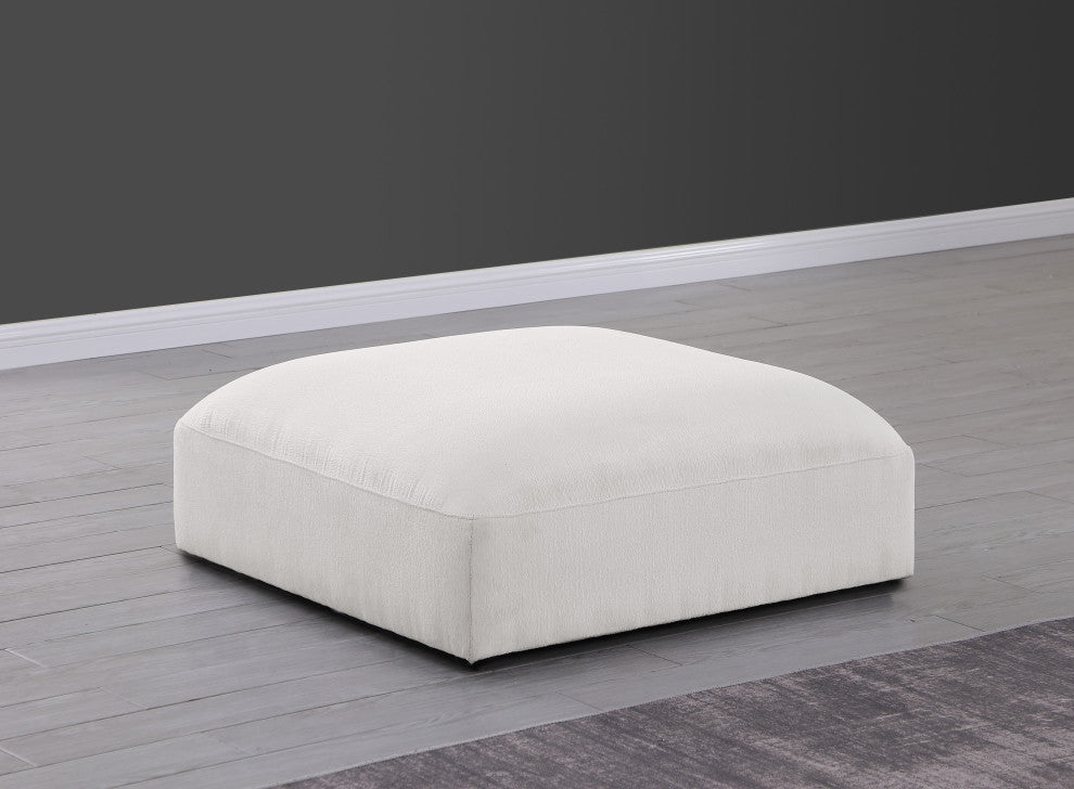 Ease Upholstered Ottoman, Cream