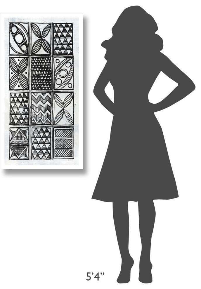 "Patterns of the Amazon III BW" Digital Paper Print by Kathrine Lovell, 20"x38"