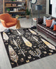 Aqua Pine Area Rug, Black, 5'x7'