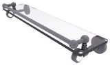 Pacific Grove 22" Glass Shelf with Groovy Accents, Matte Gray