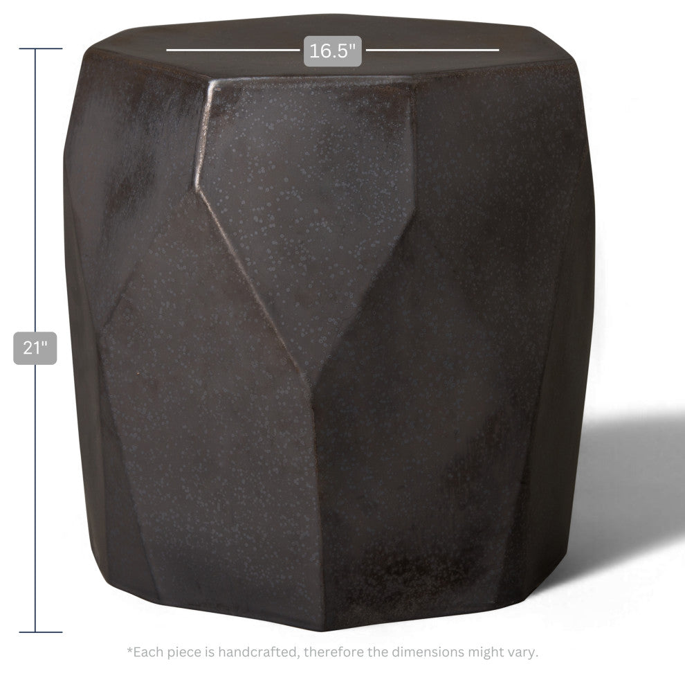 Facet Stool, Gunmetal 17x17x18