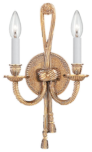 Cast Brass Wall Mount 2-Light Sconce, Olde Brass Finish