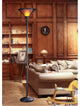 150W 3 Way Torchiere with Mica Shade, Rust Finish, Mica Shade