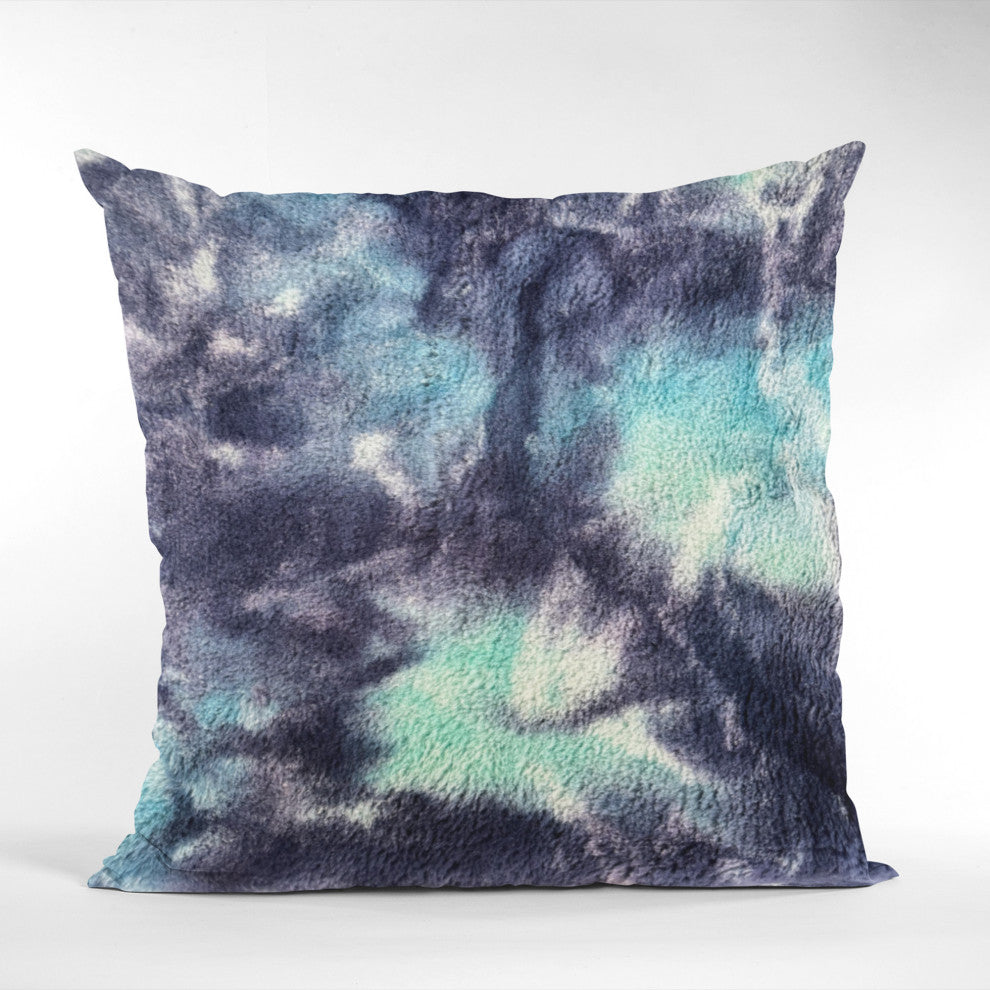 Plutus Blue Fureal Faux Fur Luxury Throw Pillow, Blue, 12" x 20"