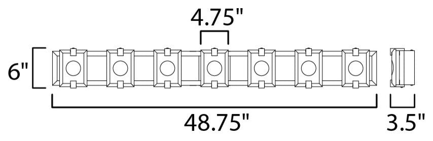 Maxim Radiant 7-Light LED Bath Vanity Light 39534CYBKGL, Black/Gold Leaf