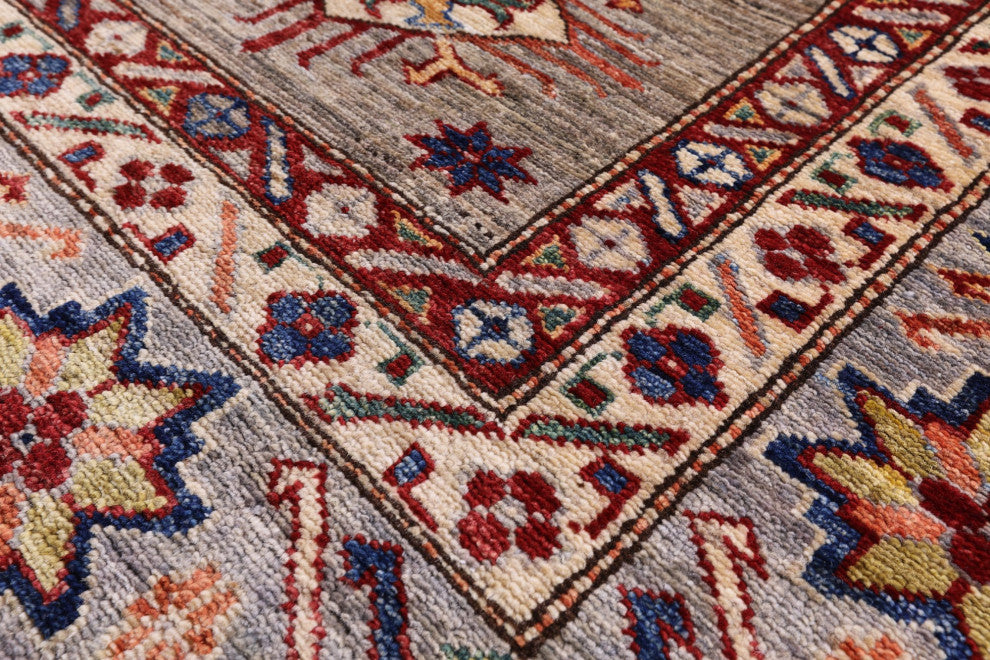 6' 0" X 8' 6" Super Kazak Hand Knotted Wool Rug - Q12939