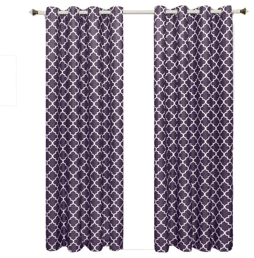 Meridian Room Darkening Grommet Panels, 2PC, Purple, 104"x84"