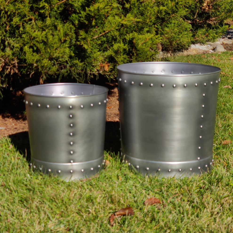 Large Zinc Planter Set of 2