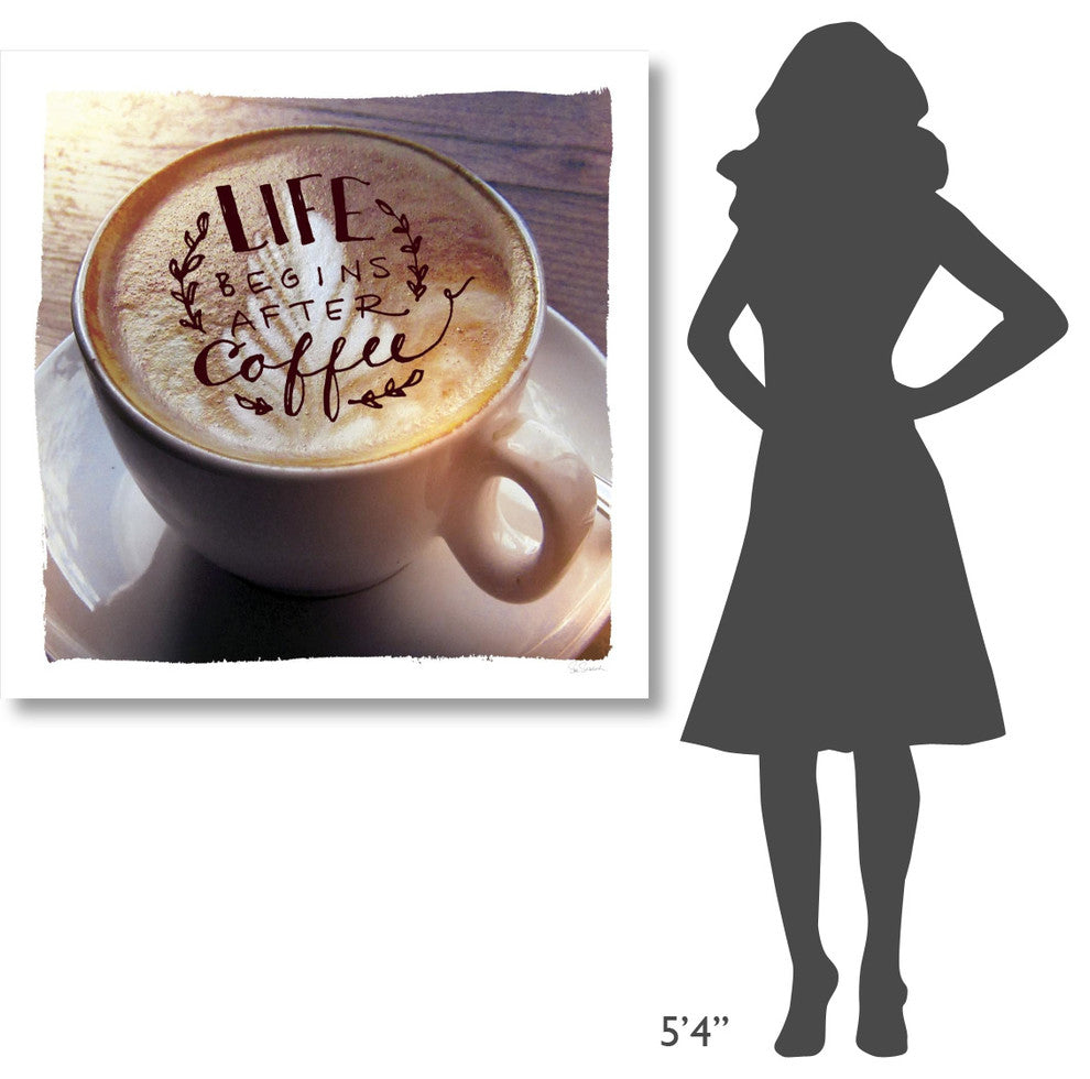 "Life Begins After Coffee" Digital Paper Print by Sue Schlabach, 42"x42"