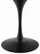 Black White Lippa 40" Round Artificial Marble Dining Table