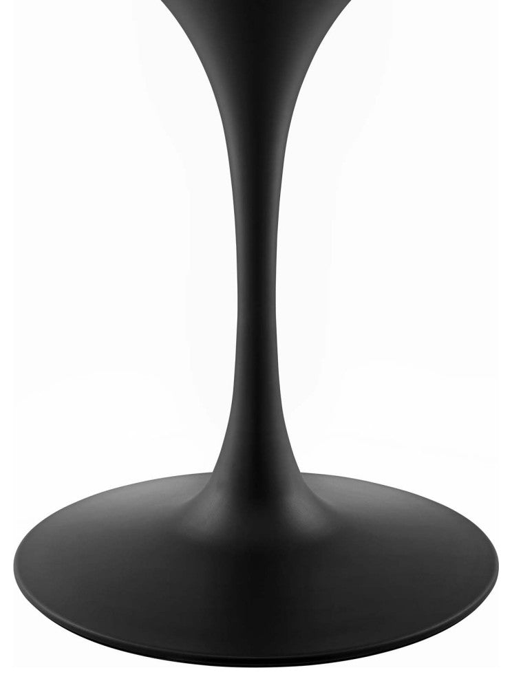 Black White Lippa 40" Round Artificial Marble Dining Table