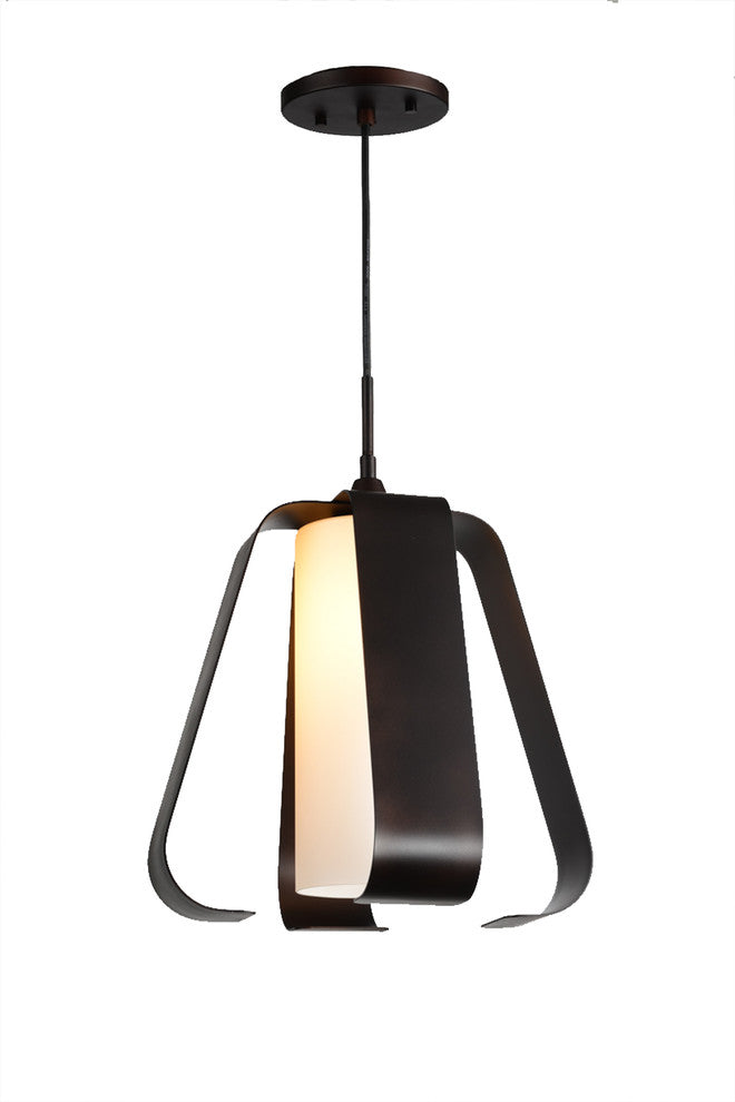 Bent 1-Light Mid-Pendant, Metallic Bronze