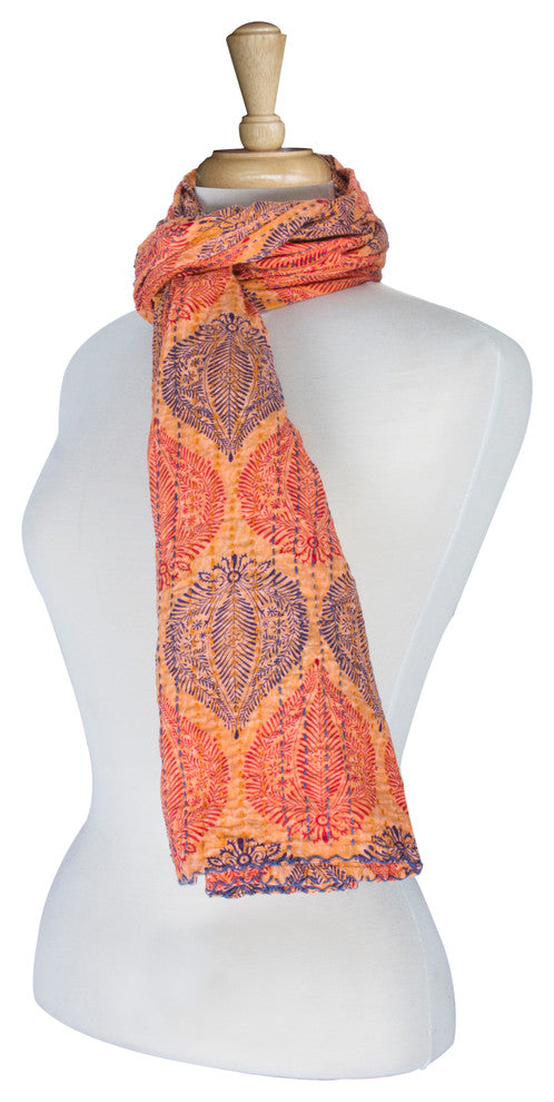 Kantha Cotton Bed Runner, 18"x72"
