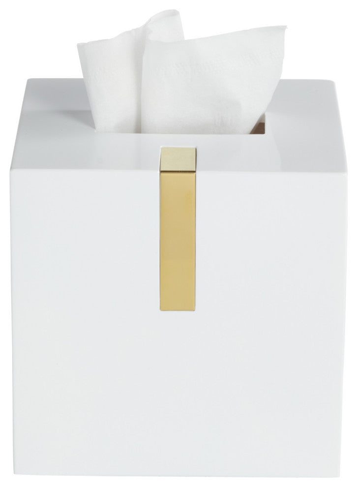 Houston Street White/Brass Tissue Cover