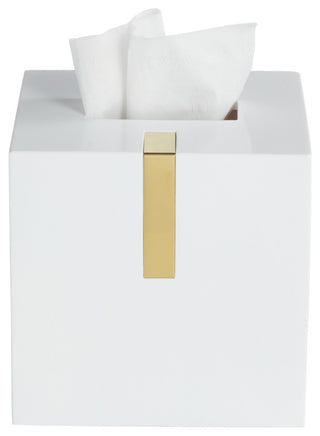 Houston Street White/Brass Tissue Cover