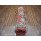 Rich Red Natural Dyes Soft Wool Hand Knotted Afghan Ersari Runner Rug, 2'8"x9'8"