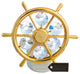 24K Gold Plated Crystal Studded Captains Wheel Night Light With White LED Bulb