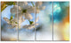 White Blossoming Cherry Tree, Floral Canvas Art Print, 48"x28", 4 Panels