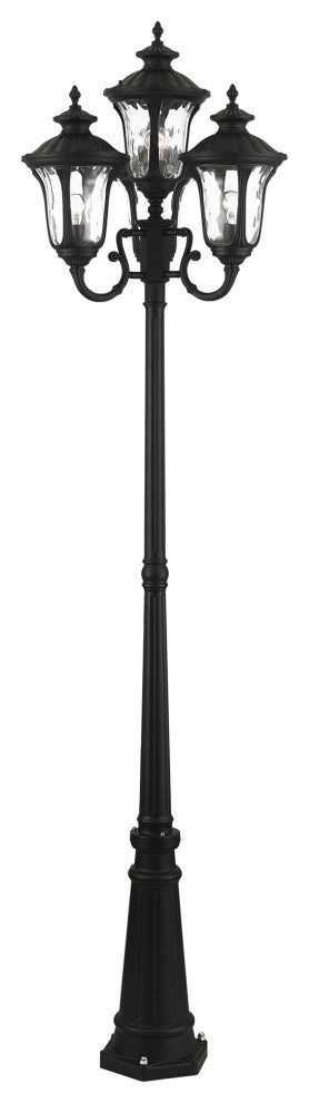Textured Black Traditional, Victorian, Sculptural, Outdoor Post Light
