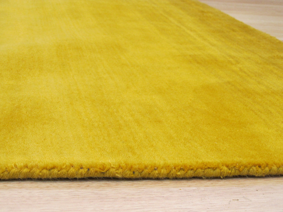Yellow Contemporary Solid Horizon Area Rug
