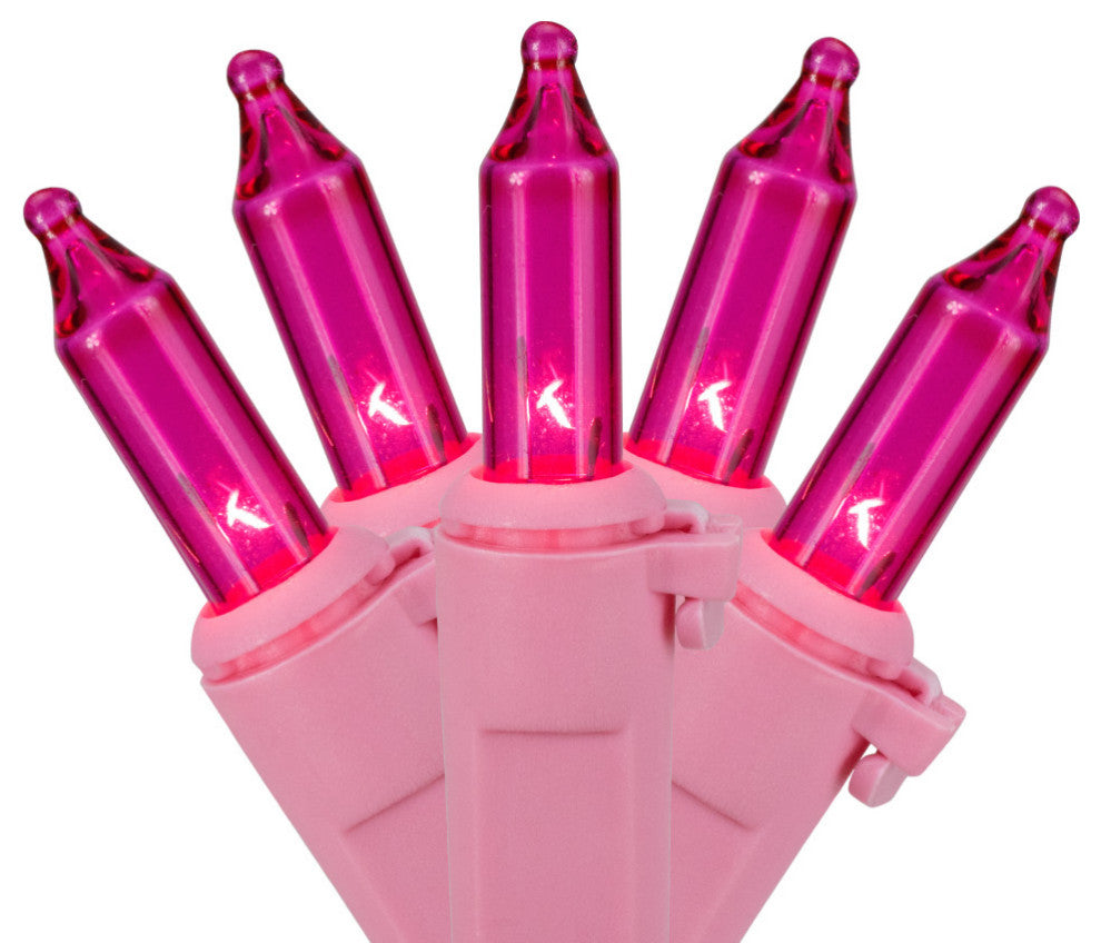 100ct Pink Mini Valentine''s Day Light Set 20'' Pink Wire