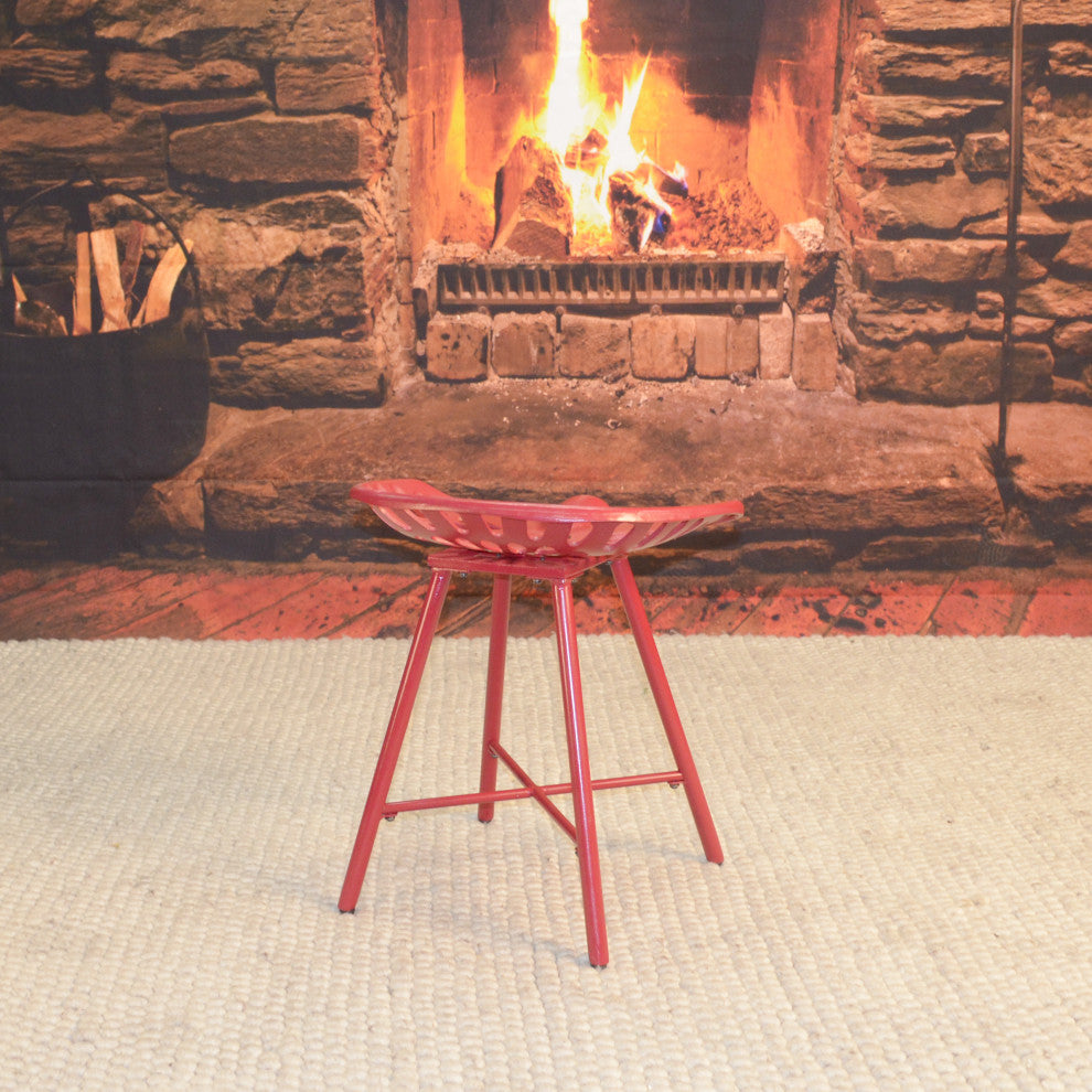 Jace Tractor Seat Fireside Bench, Red