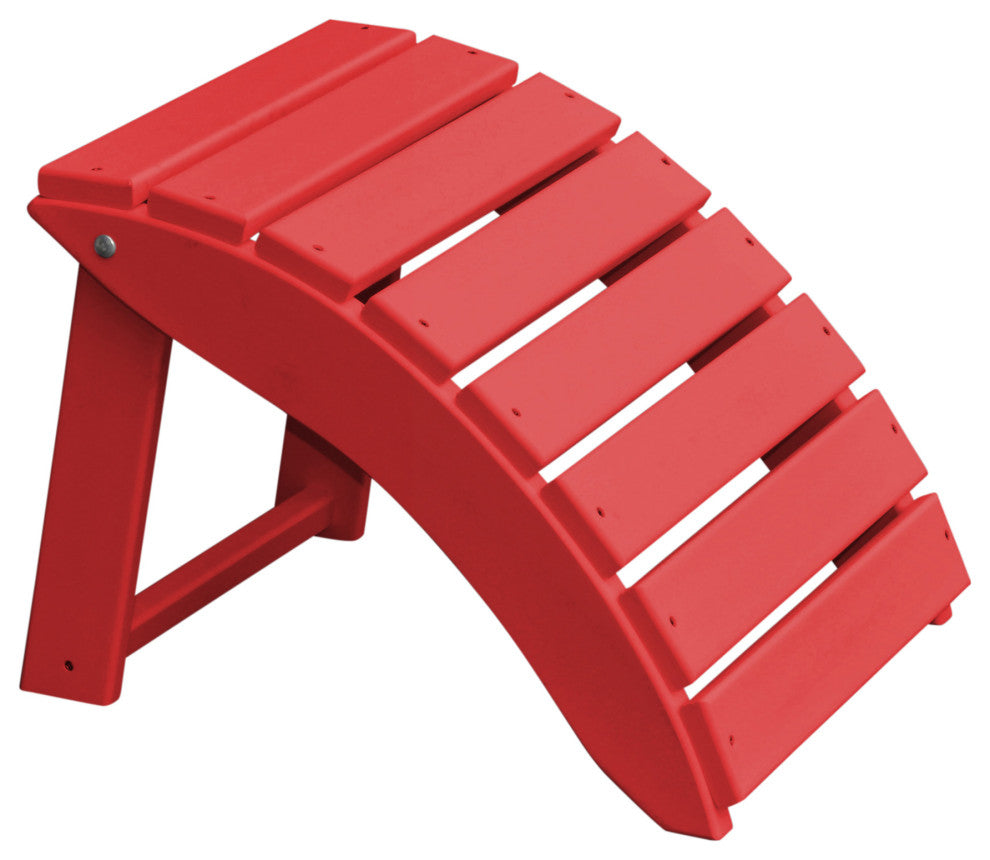 Poly Folding Ottoman, Bright Red