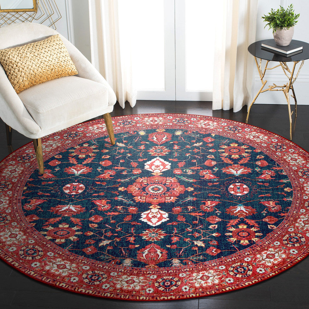 My Magic Carpet Ramage Indigo Rug, 6'x6'