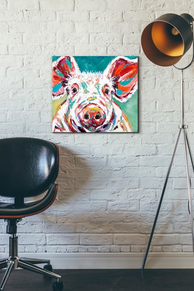 Piggy II' by Carolee Vitaletti Giclee Canvas Wall Art, 18"x16"
