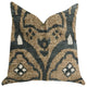 Tulip Zen Green Taupe Luxury Throw Pillow, 18"x18"