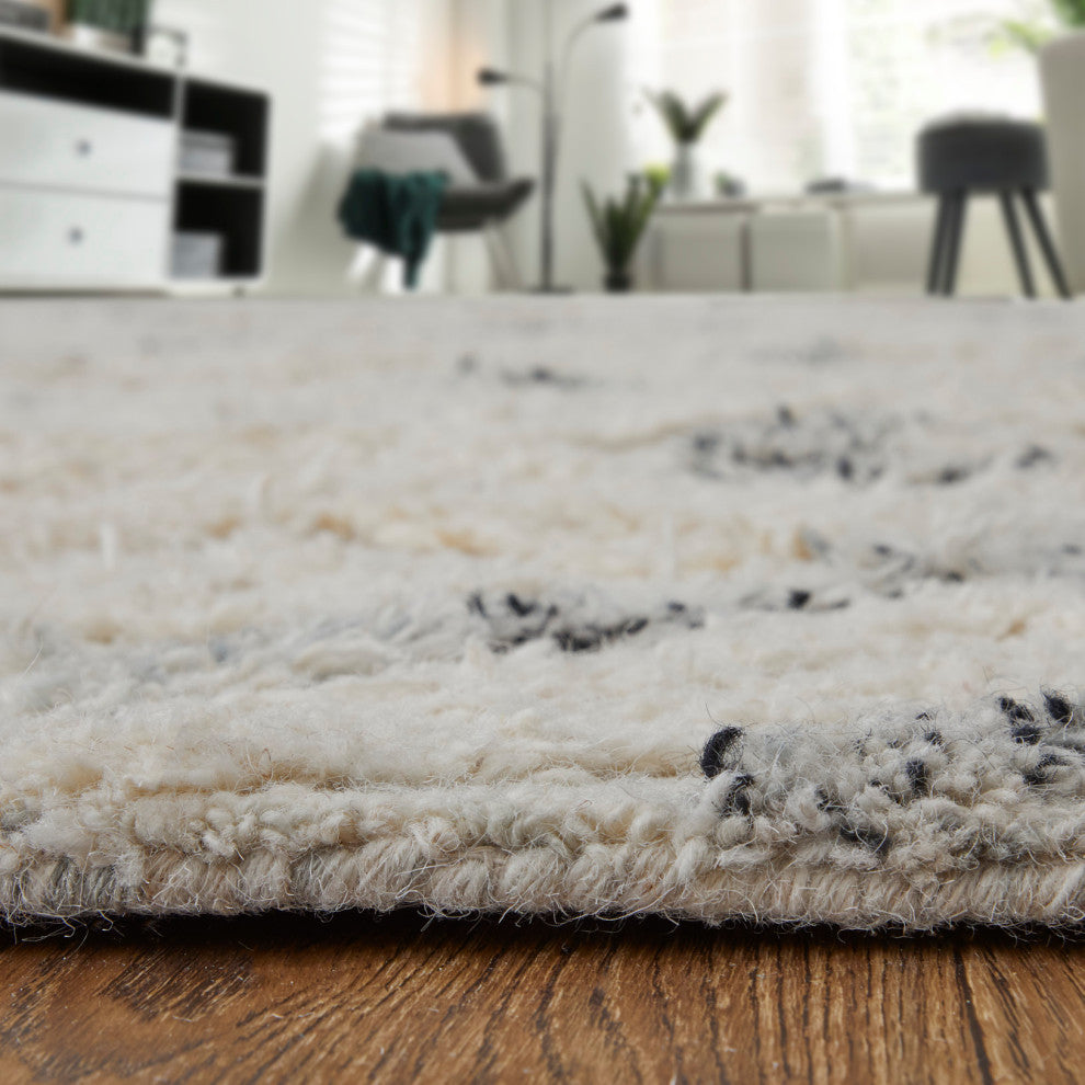 Weave & Wander Elika Transitional Moroccan, Ivory/Gray/Black, 5'x8'
