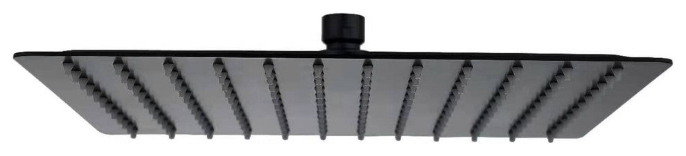 10-12 Inch High Pressure Shower Head Stainless Steel Ultra-Thin Rain Showerheads, Matte Black, 12 Inches, Square