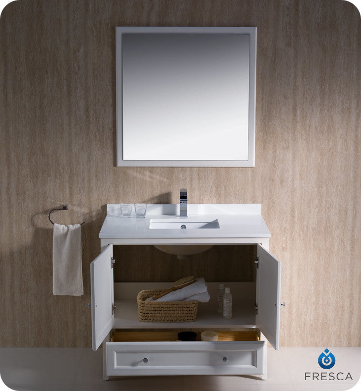 Oxford 36" Antique White Traditional Vanity, FFT9151CH